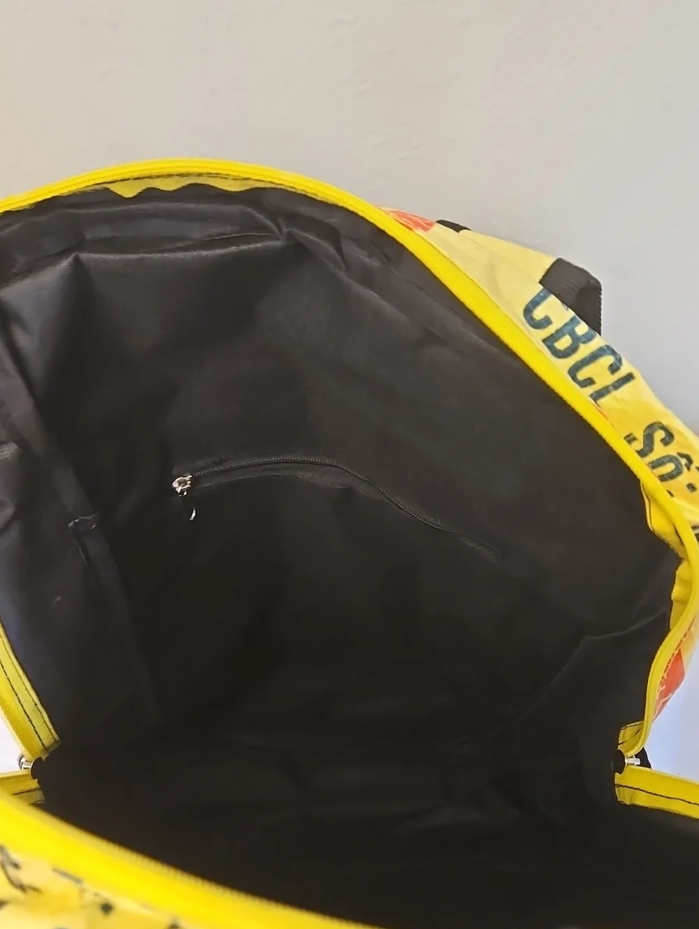 Mermaid Design Recycled Rice Bag Backpack - Yellow